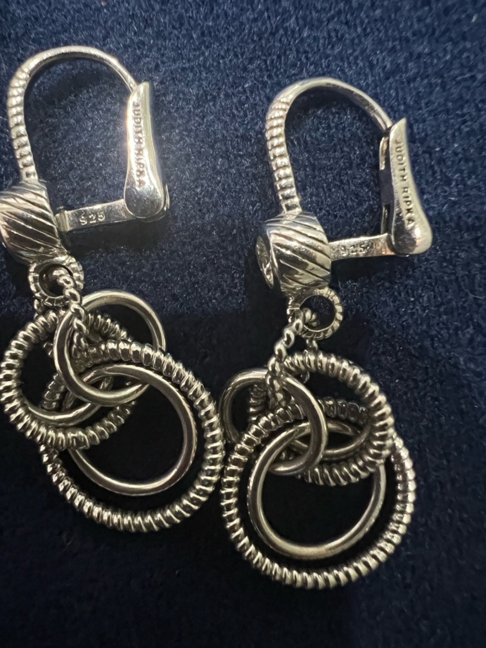 Judith Ripka Sterling Silver Multi-Ring Dangle Earrings - Silver